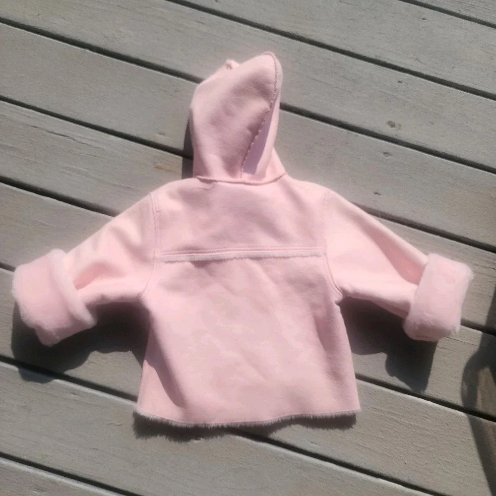 UGG Australia Girl's Sundance Jacket Coat Pink Size 6T Leather Sheepskin